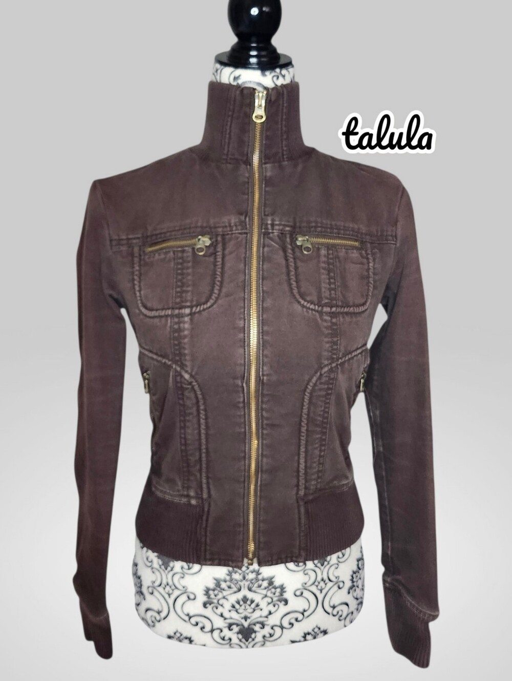 TALULA Women's Brown Zip-Front Jacket - XSmall
